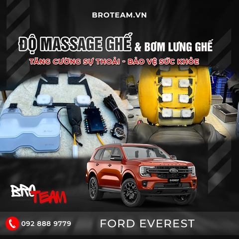 Độ Massage ghế và bơm lưng ghế cho Ford Everest