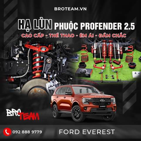 Hạ gầm Ford Everest với bộ phuộc Profender