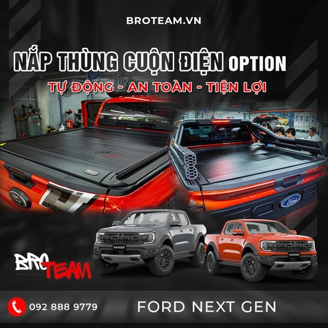 Nắp thùng cuộn điện Option cho Ford Ranger & Ranger Raptor