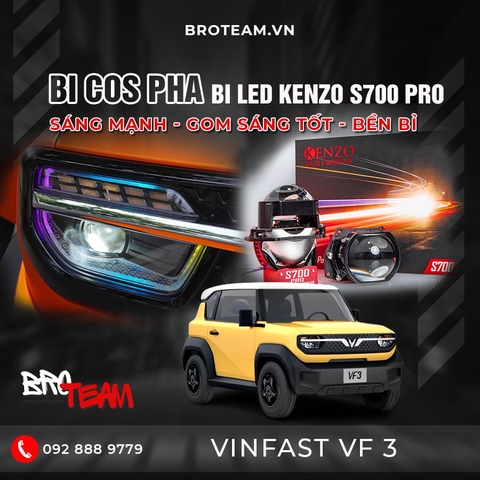 Vinfast VF3 độ đèn Bi led Kenzo S700 Pro