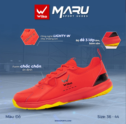 Giày cầu lông Wika Maru đỏ