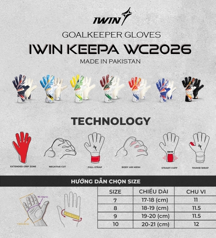 Găng tay thủ môn IWIN Keepa WC2026