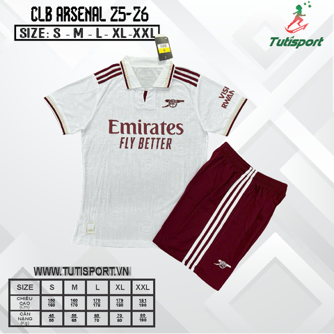 Quần Áo Bóng Đá Arsenal Trắng Mùa 25/26