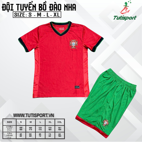 Áo Bóng Đá Đội Tuyển Bồ Đào Nha Đỏ Euro 2024