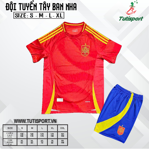 Áo Bóng Đá Đội Tuyển Tây Ban Nha Đỏ Euro 2024