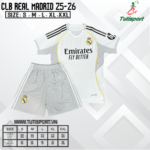 Quần Áo Bóng Đá Real Madrid Trắng Mùa 25/26