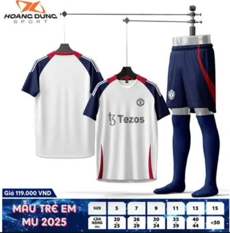 QA MANCHESTER UNITED TRẺ EM TRẮNG 25/26