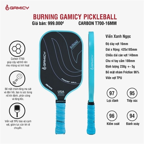 Vợt Pickleball Gamicy Burning T700
