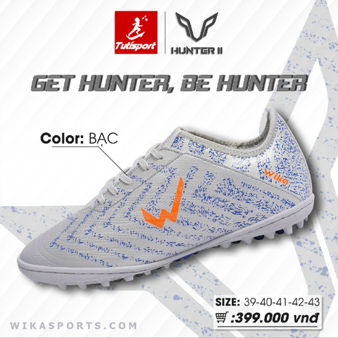 Giày Bóng Đá Wika Hunter II Bạc