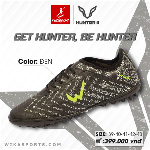 Giày Bóng Đá Wika Hunter II Đen