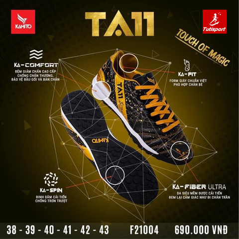 Giầy Bóng Đá Kamito TA11 Đen