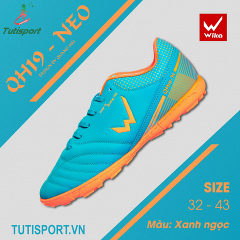 Giày đá bóng Wika QH19 NEO Quang Hải Xanh Ngọc
