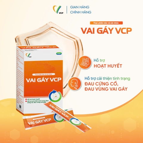 TPBVSK Vai Gáy VCP - Hỗ trợ cải thiện tình trạng đau cứng cổ, đau vùng vai gáy - Hộp 20 gói