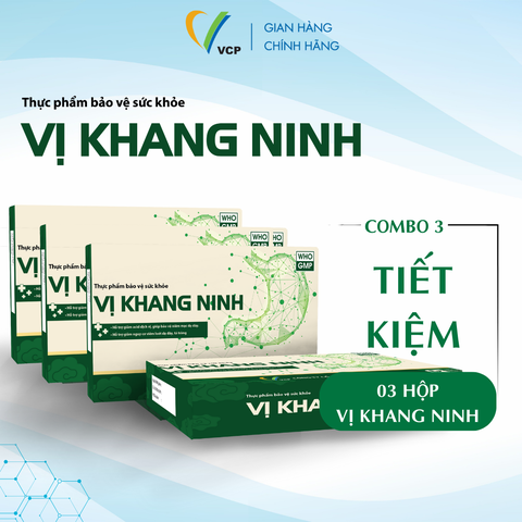 [COMBO 3 HỘP] TPBVSK VỊ KHANG NINH - Hỗ trợ giảm acid dịch vị, giúp bảo vệ niêm mạc dạ dày - Hỗ trợ giảm nguy cơ viêm loét dạ dày tá tràng - Hộp 30 viê