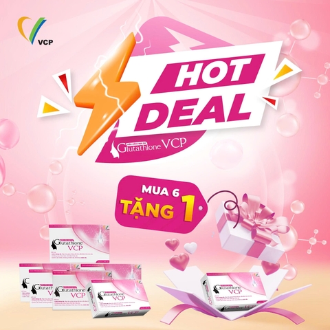 [MUA 6 TẶNG 1] TPBVSK Viên uống đẹp da Glutathione VCP - Hỗ trợ làm sáng da, giảm các triệu chứng nhăn da, khô da, nám da - Hộp 20 viên