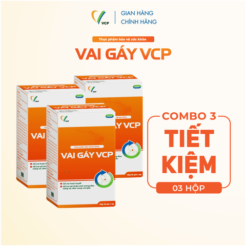 [COMBO 3] TPBVSK Vai Gáy VCP - Hỗ trợ cải thiện tình trạng đau cứng cổ, đau vùng vai gáy - Hộp 20 gói