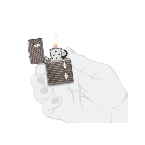 Bật Lửa ZIPPO - Luxury- Armor®- Diamond Pattern Design (Black Ice Đính Đá)