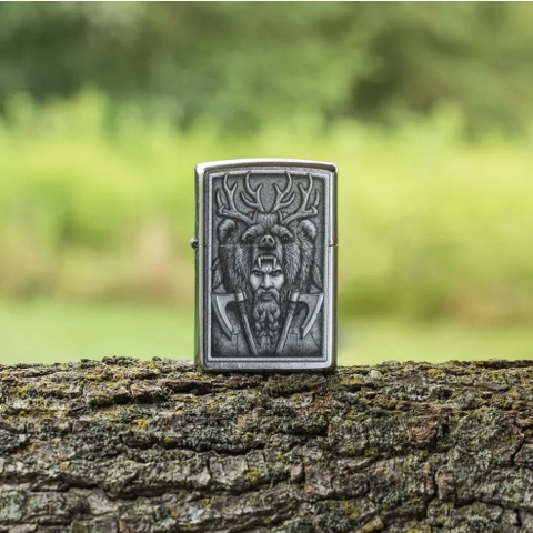 Bật Lửa ZIPPO - Classic - Barbarian Design ( Chiến Binh Gấu )