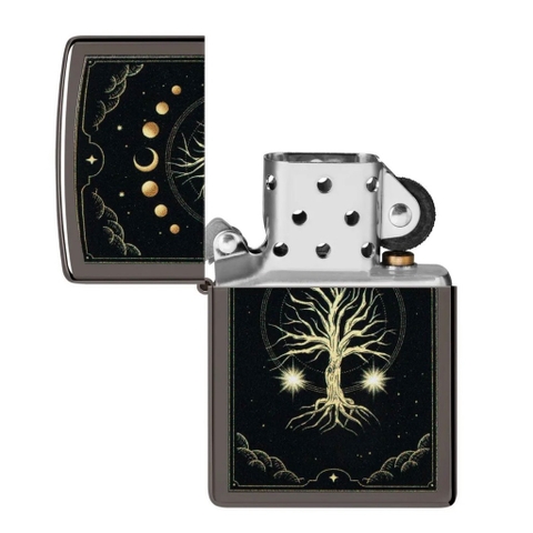 Bật Lửa ZIPPO - Classic - Mystic Nature Design (Cây Sự Sống Black Ice)