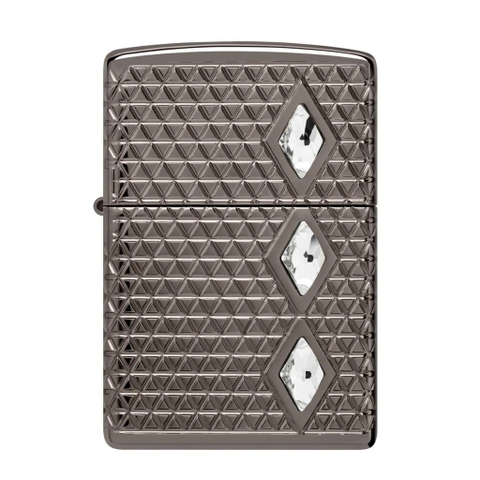Bật Lửa ZIPPO - Luxury- Armor®- Diamond Pattern Design (Black Ice Đính Đá)