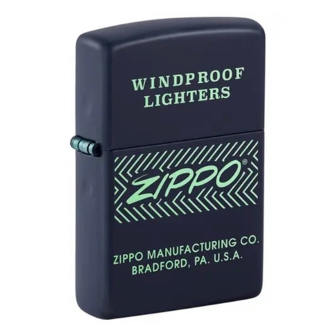 Bật Lửa ZIPPO - Classic - Zippo Logo Arrows Manufacturing ( Xanh Than )