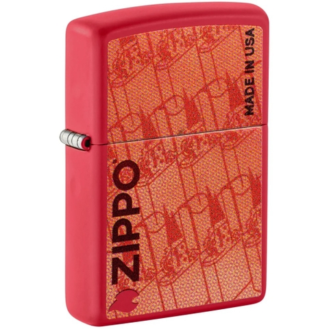Bật Lửa ZIPPO - Classic - Made in USA Design Đỏ Lì