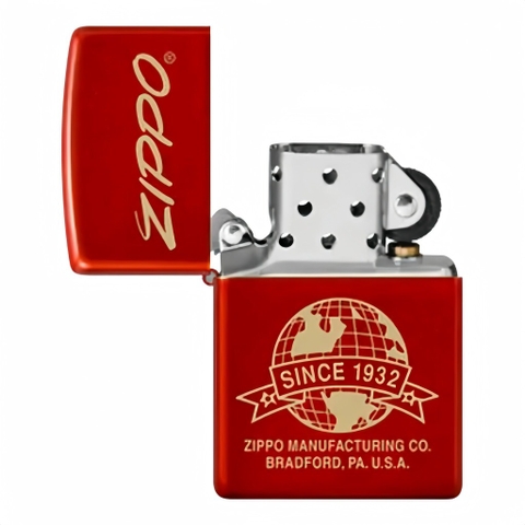 Bật Lửa ZIPPO - Classic - Metallic Red Laser Engrave (Quả Cầu Nhũ Đỏ Meta)