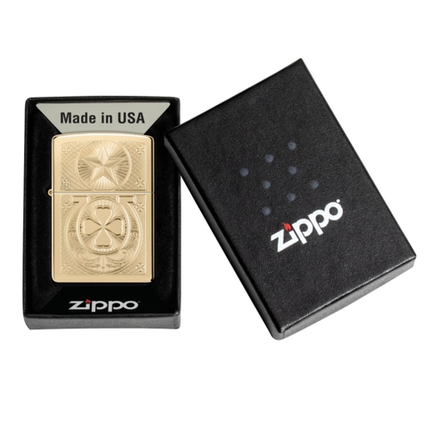 Bật Lửa ZIPPO - Classic - Lucky Horseshoe Design (Ngôi Sao Cỏ Bốn Lá)