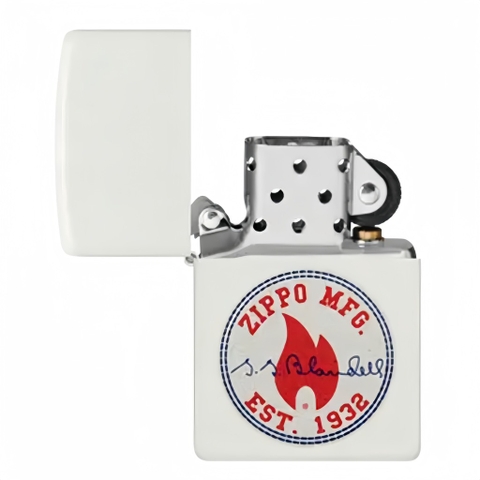 Bật Lửa ZIPPO - Classic - White Matte Color Image (Logo Lửa Đỏ 1932)