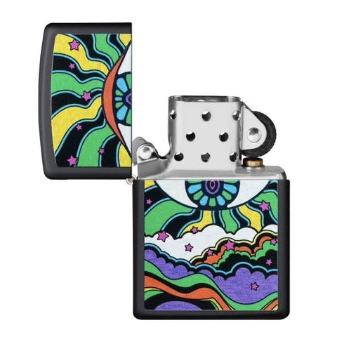 Bật Lửa ZIPPO - Classic - Black Light Eye Design (Mắt Dạ Quang)