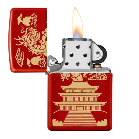 Bật Lửa ZIPPO - Classic - Eastern Design (Rồng Chùa Đỏ Meta)