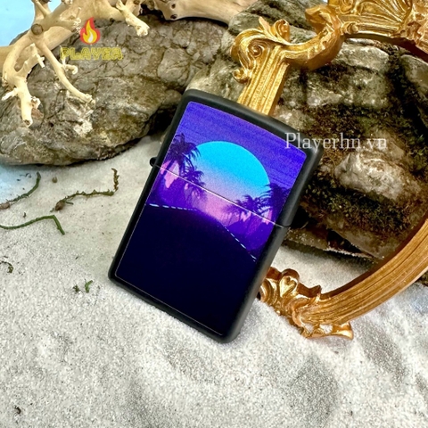 Bật Lửa ZIPPO - Classic - Sunset Black Light Design (Hoàng Hôn Dạ Quang)