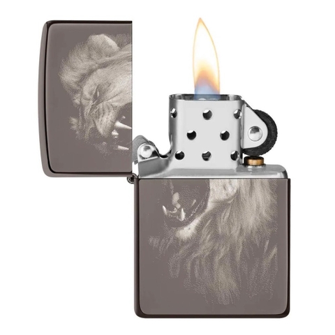 Bật Lửa ZIPPO - Classic - Lion Design (Sử Tử Black Ice)