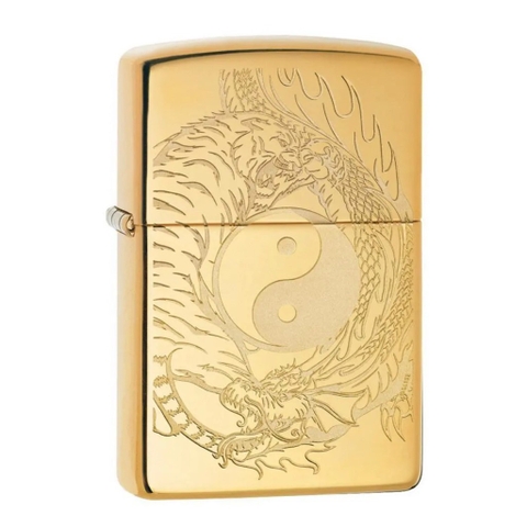 Bật Lửa ZIPPO - Classic - Tiger and Dragon Design (Rồng Hổ Âm Dương)