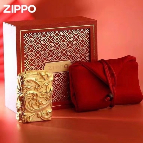 Zippo Hoa Văn Vàng Sang Chảnh - Phiên Bản Độ - Hàng Order