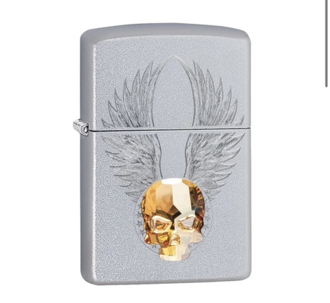 Bật Lửa ZIPPO - Classic - Gold Skull Design (Đá Đầu Lâu Satin)