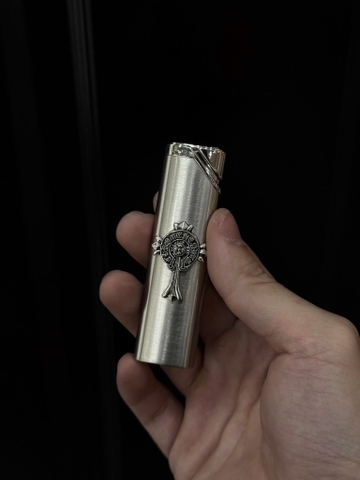 Bật Lửa Khò - Logo ChromeHeart - Phiên Bản 1 Tia - Bạc