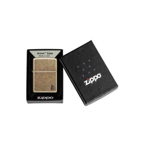 Bật Lửa ZIPPO - Armor®-Antique Brass Flame Design (Vàng Cổ Lửa)