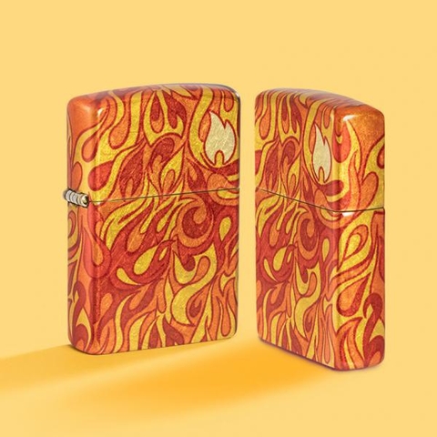 Bật Lửa ZIPPO - Classic - Fire Zippo Design (Lửa Đỏ Premium)