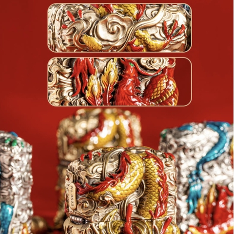 Zippo Rồng Đỏ Pha Vàng - Phiên Bản Độ