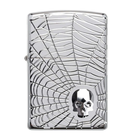 Bật Lửa ZIPPO - Classic - Spider Web Skull (Đầu Lâu Nhện)