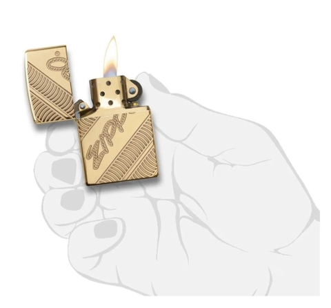 Bật Lửa ZIPPO - Armor -  Coiled (Họa Tiết Vàng Bóng)