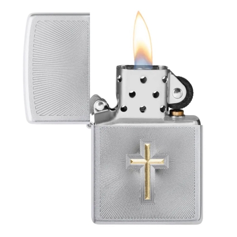 Bật Lửa ZIPPO - Classic - Cross Design (Thánh Giá Bạc)