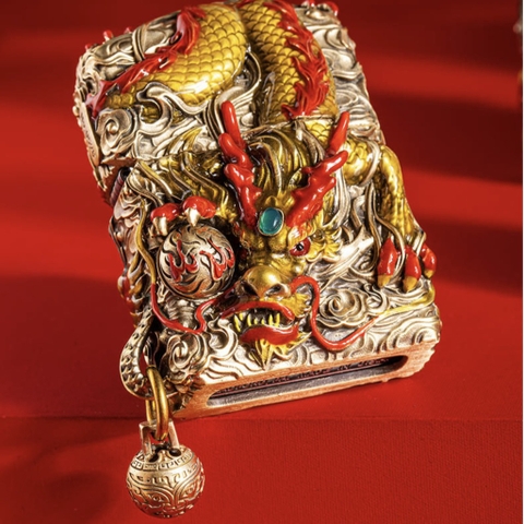 Zippo Rồng Đỏ Pha Vàng - Phiên Bản Độ