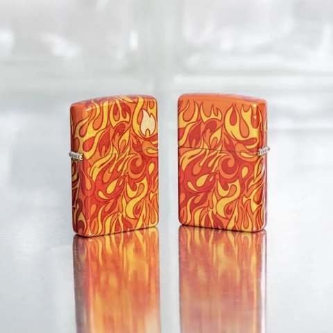 Bật Lửa ZIPPO - Classic - Fire Zippo Design (Lửa Đỏ Premium)