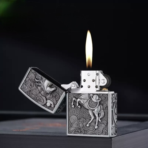 Bật Lửa Ngựa Tài lộc - Phiên Bản Bạc