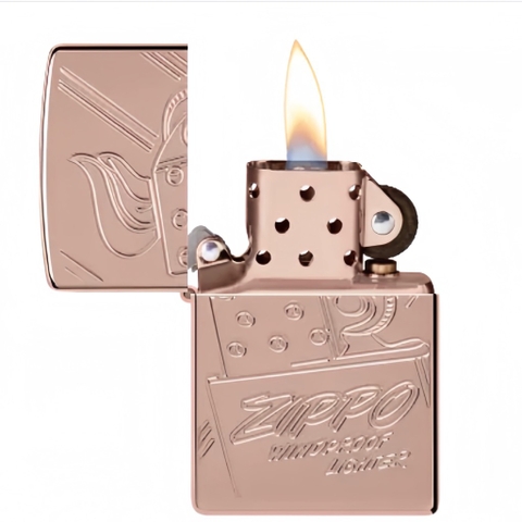 Bật Lửa ZIPPO - Armor -  Script Logo Collectible Armor Rose Gold (Kỉ Niệm 75 Năm Vàng Hồng)