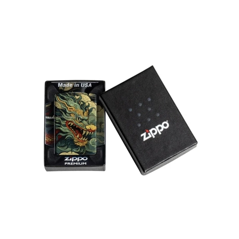 Bật Lửa ZIPPO - Classic - Dragon Fusion Design ( Rồng Xanh Sơn Mài Premium)