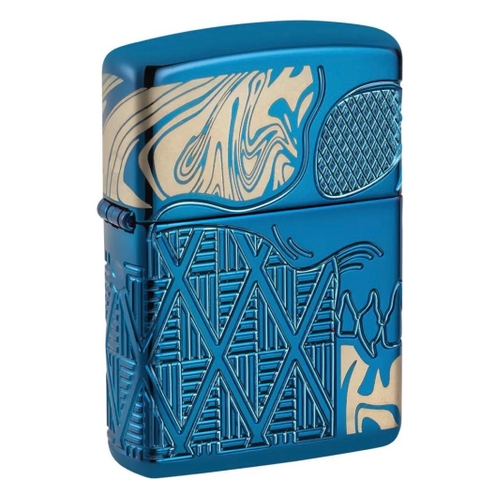 Bật Lửa ZIPPO - Luxury- Armor® Skull Design (Đầu Lâu Xanh)