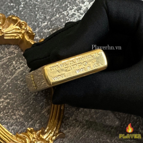 Bật Lửa ZIPPO - Vintage - Slashes Brushed Brass (Chặt Góc Đồng)